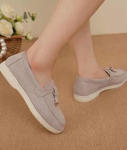 Mocassins D’été En Suédine Synthétique Pour Femmes