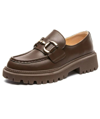 Mocassins Faciles À Enfiler en Effet cuir Pour Femmes