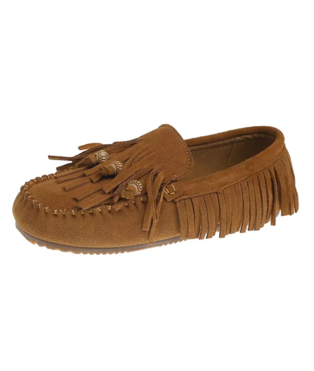 Mocassins À Franges En Suédine Pour Femme