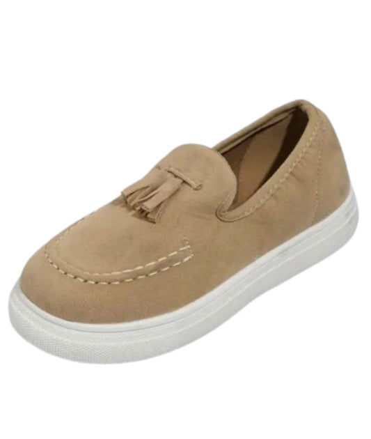 Mocassins À Gland Beige Semelle Épaisse Pour Femme