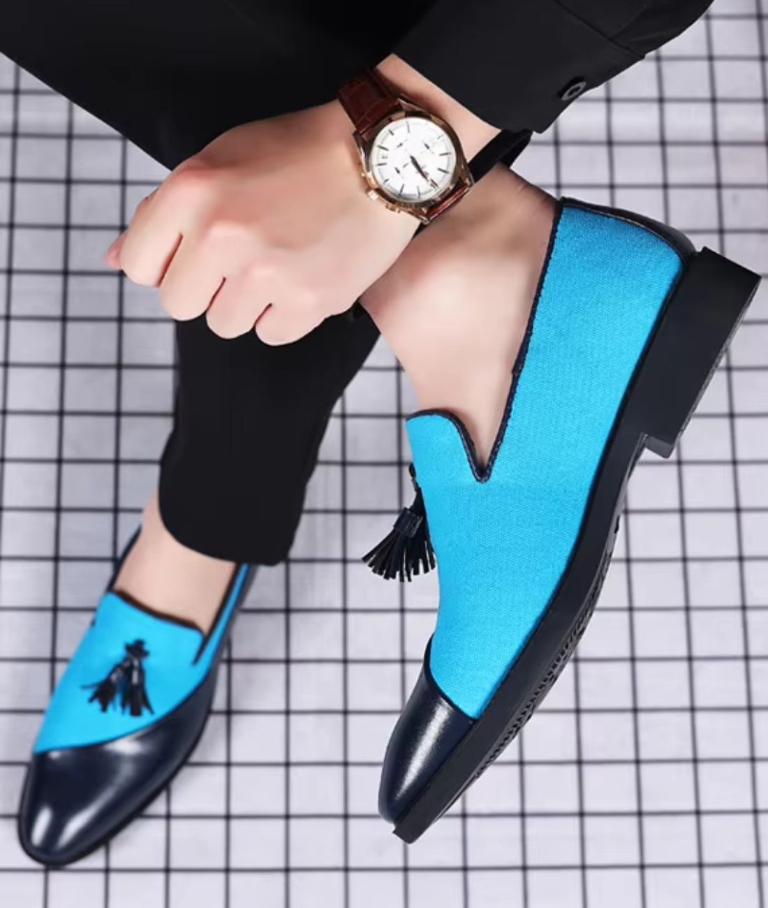 Mocassins À Gland En Suédine Avec Plusieurs Couleurs Pour Hommes