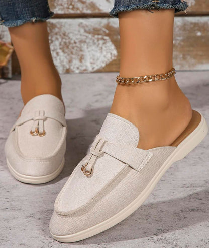 Mocassins À Glands Bi-Matière Effet Contrasté