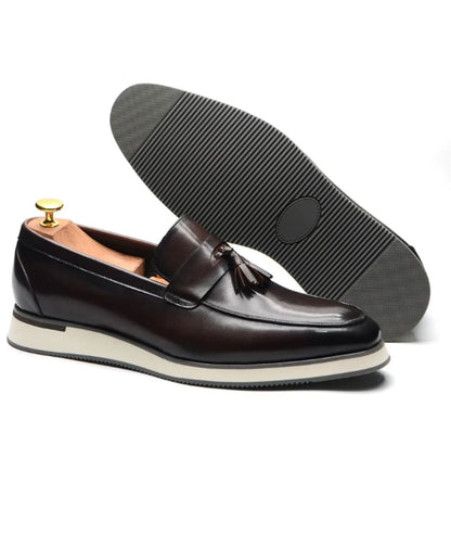 Mocassins À Glands Classiques en Effet cuir Lisse