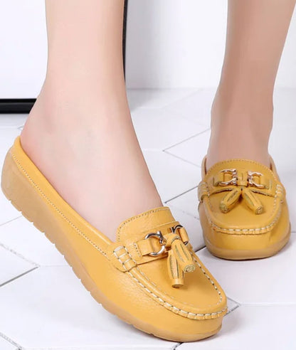 Mocassins À Glands Colorés À Talons Plats Pour Femme