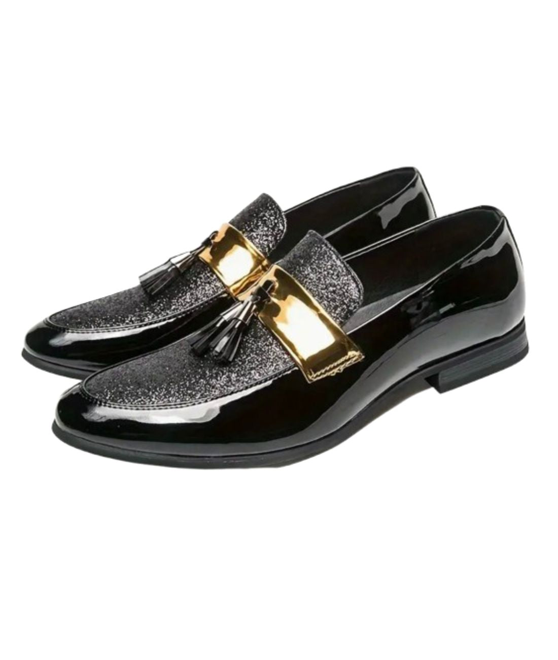 Mocassins À Glands en Effet cuir Et Bandelette Dorée Pour Homme