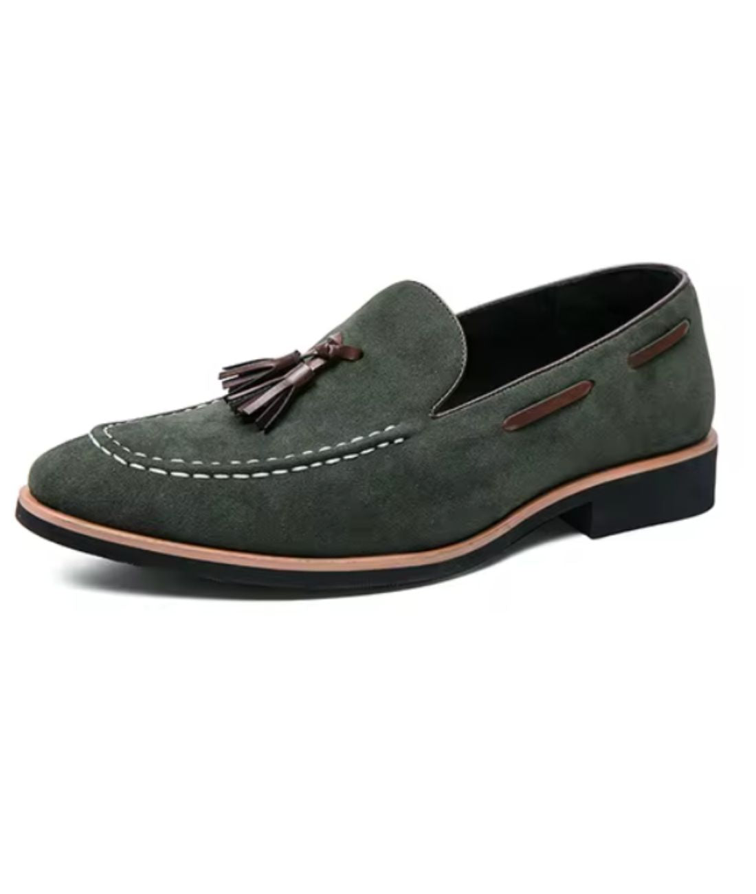 Mocassins À Glands En Suédine Verts