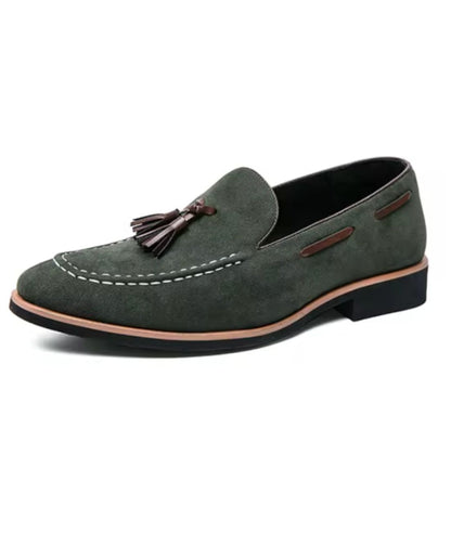 Mocassins À Glands En Suédine Verts