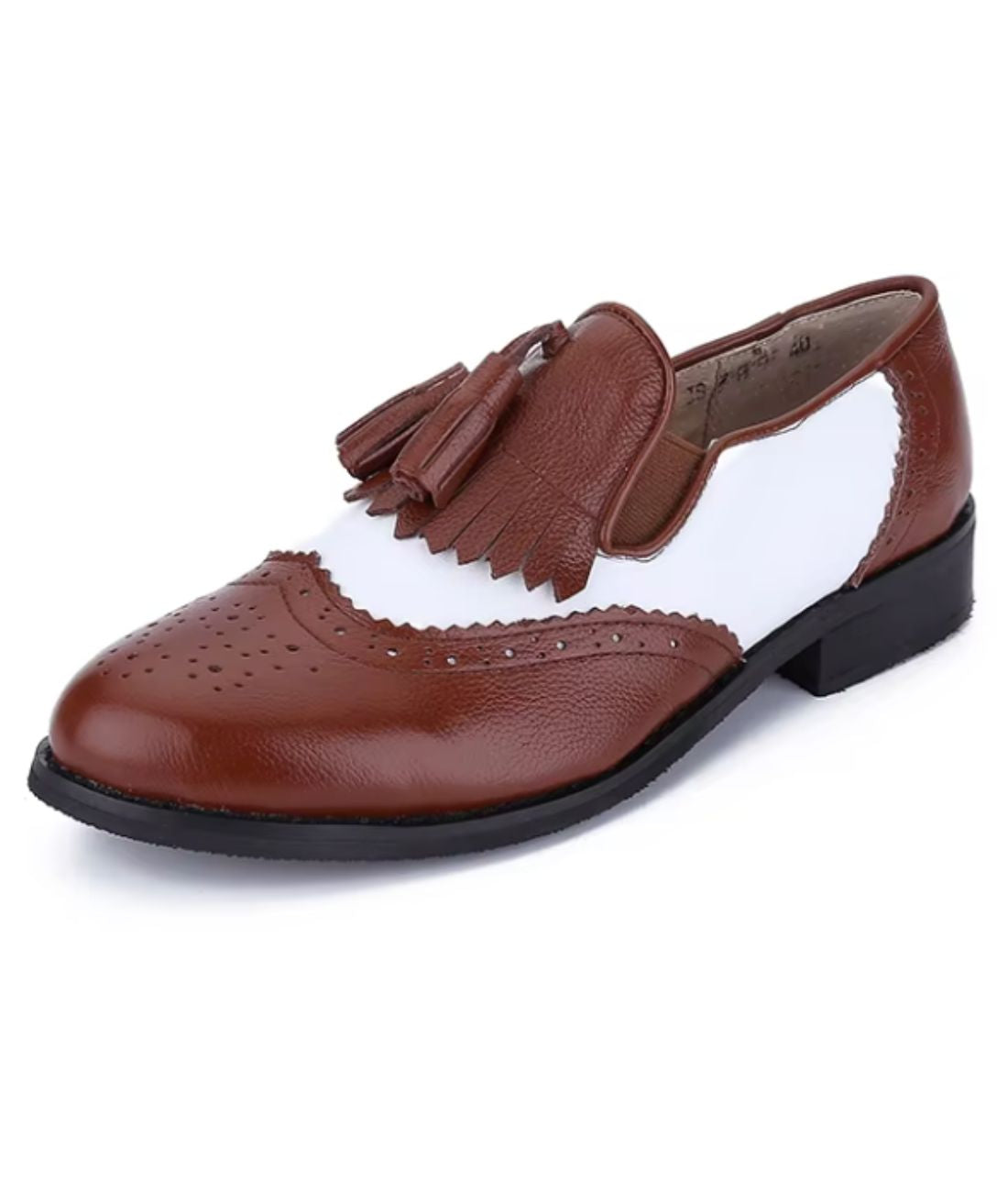 Mocassins À Glands Et À Franges en Effet cuir Pour Femme