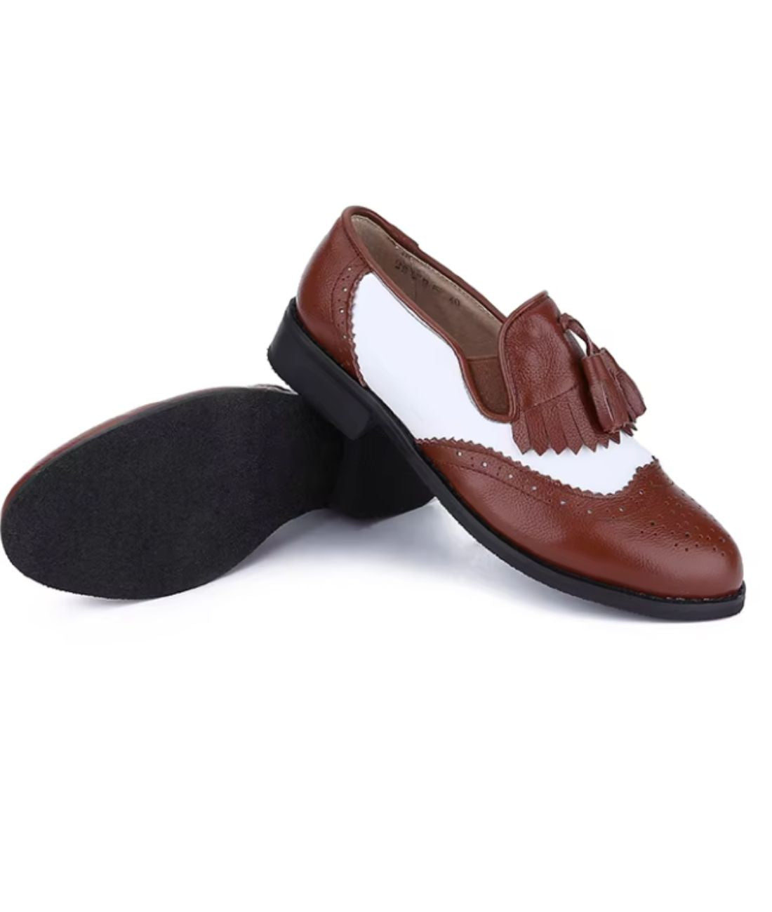 Mocassins À Glands Et À Franges en Effet cuir Pour Femme