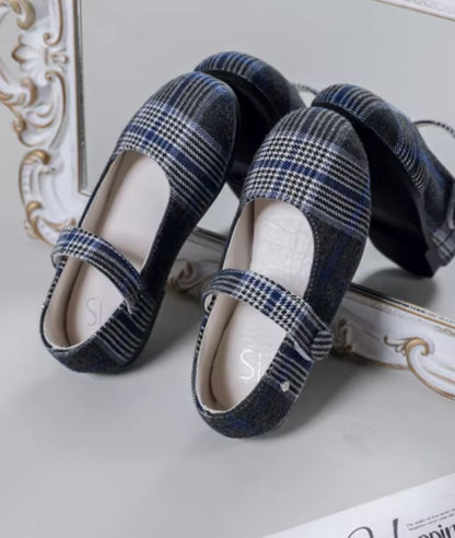 Mocassin Souple à Carreaux en Cuir Rose Pastel – Fille