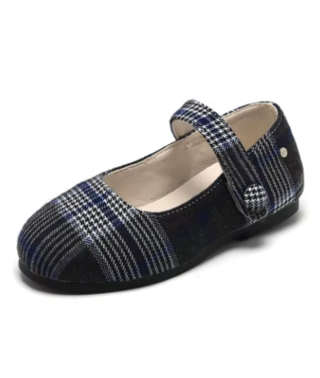 Mocassin Souple à Carreaux en Cuir Rose Pastel – Fille