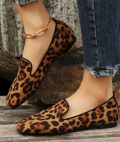 Mocassin Imprimé Léopard en Cuir – Femme