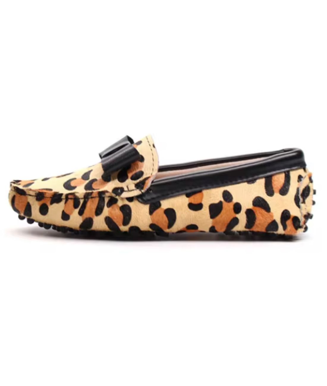 Mocassin Imprimé Léopard en Cuir Léopard Clair – Femme