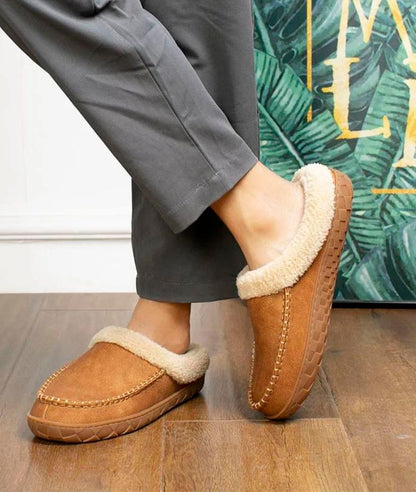 Mocassins Indiens D’hiver En Suédine Fourrés
