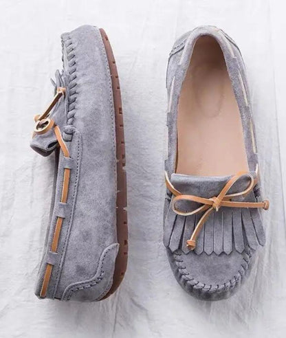 Mocassins Indiens À Lacets Et Franges