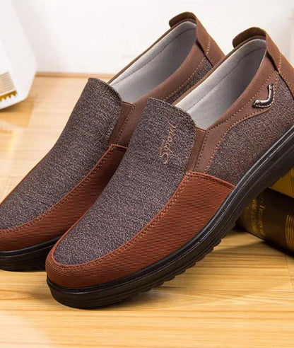Mocassins Légers Pour Homme Marron En Tissu