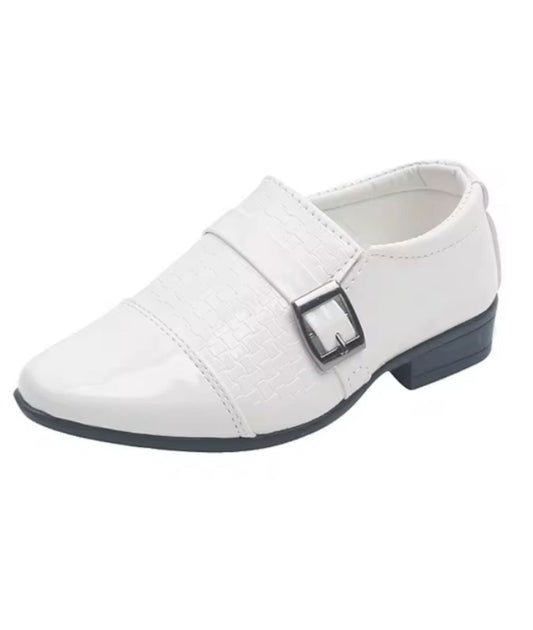 Mocassin de Mariage en Cuir Blanc – Enfant