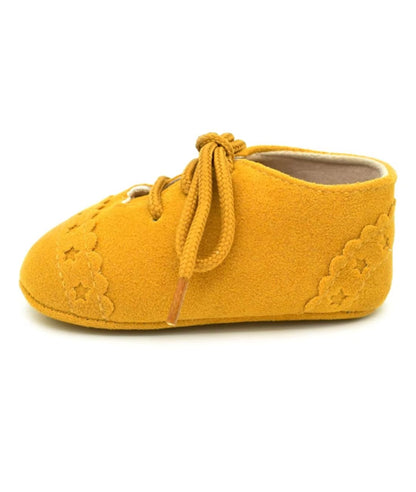 Mocassin Montant en Effet Craquelé Jaune – Bébé