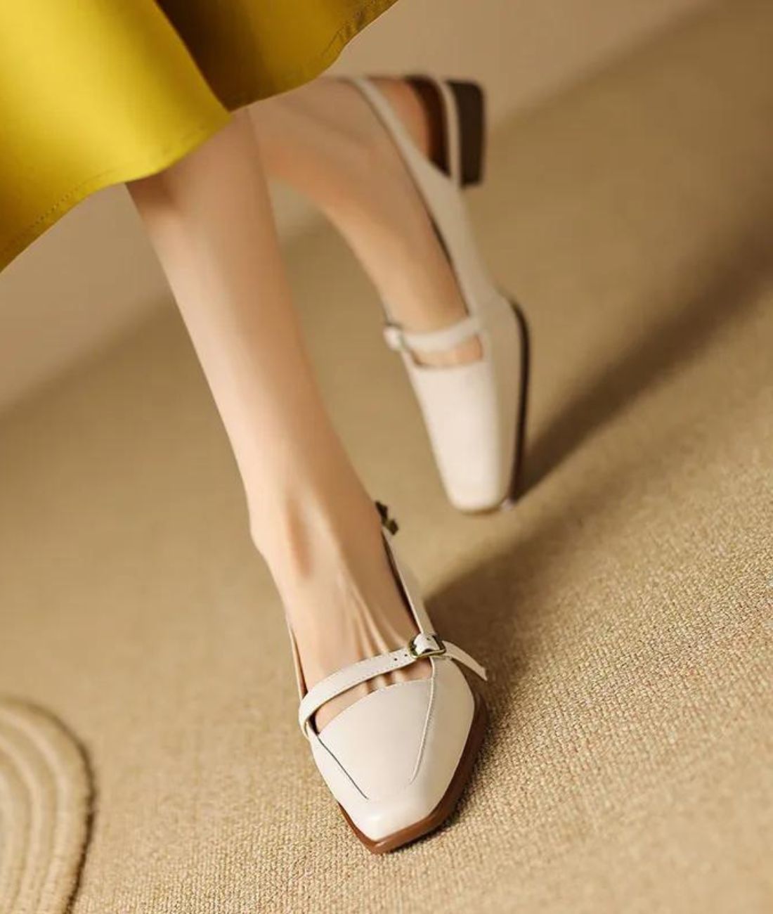 Mocassins Mule À Talons Carrés Pour Femme