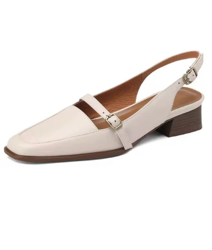 Mocassins Mule À Talons Carrés Pour Femme