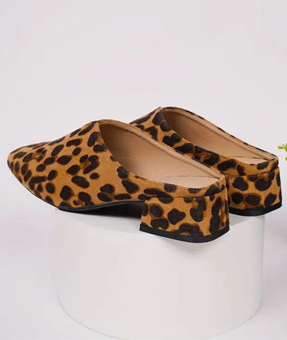 Mocassin Mule Sport en Toile Léopard – Femme