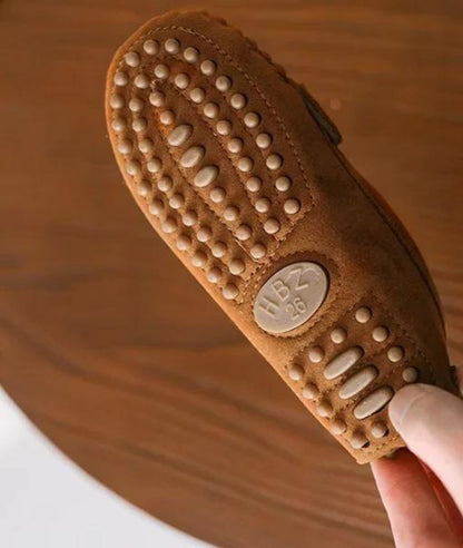 Mocassin à Nœud Papillon en Daim Noir Profond – Enfant