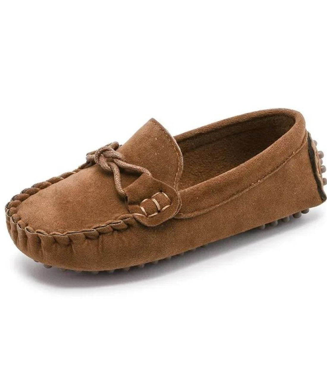 Mocassin à Nœud Papillon en Daim Noir Profond – Enfant