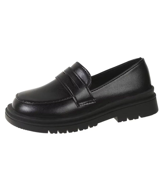 Mocassins Noir Brillant De Printemps Pour Garçons