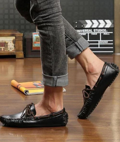 Mocassins Noirs Classiques en Effet cuir Synthétique Pour Homme