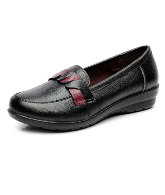 Mocassins Noirs À Semelles Compensées Pour Femme