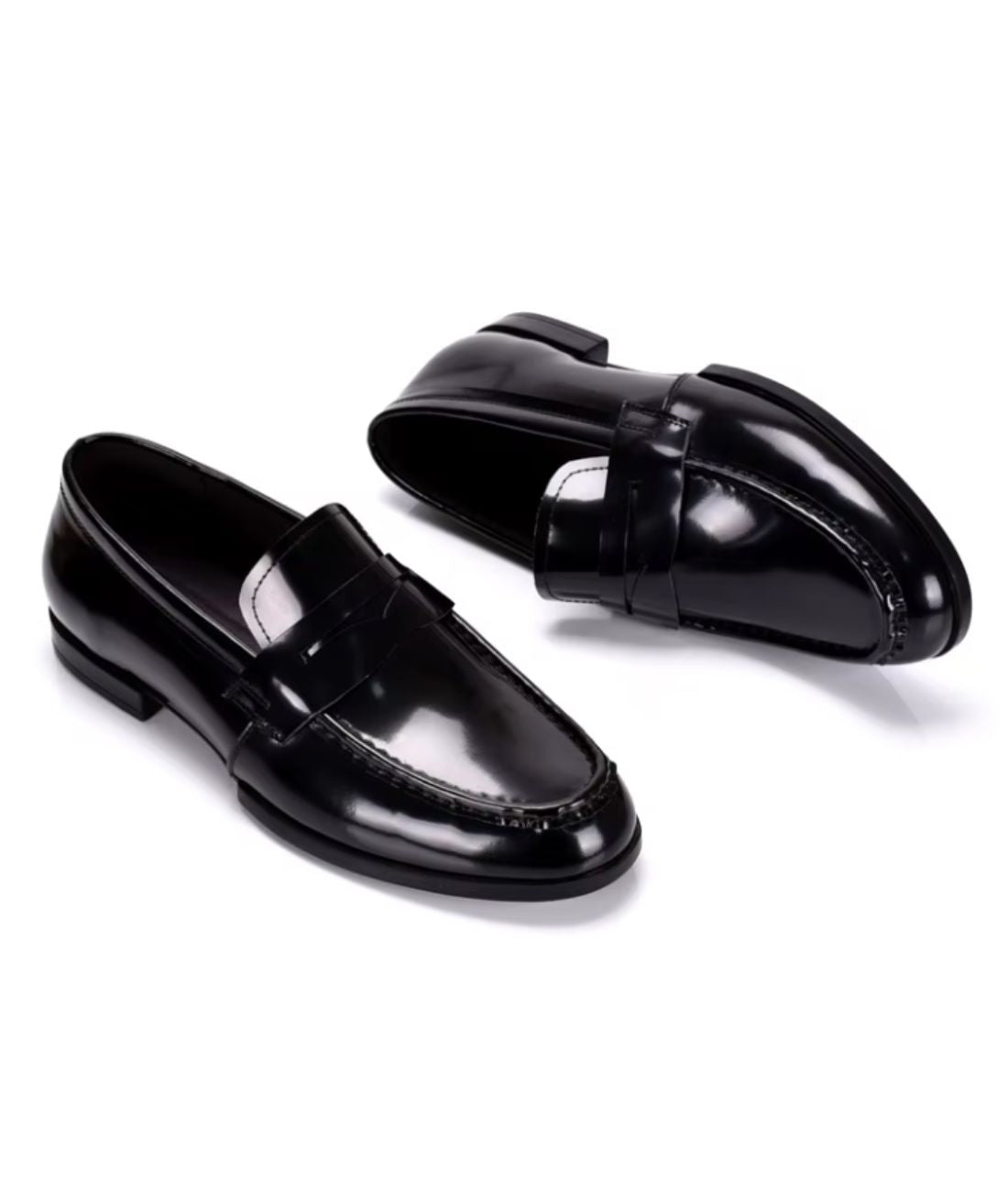 Mocassin en Effet vernis Noir Profond – Homme