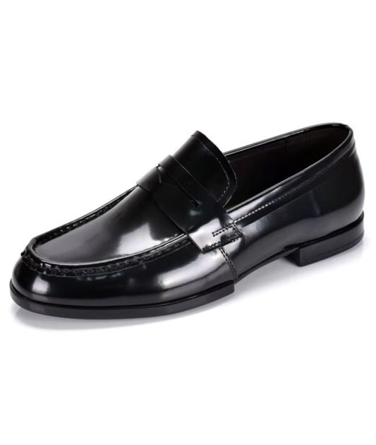 Mocassin en Effet vernis Noir Profond – Homme