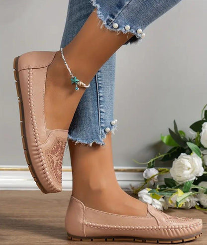 Mocassins Orthopédiques Ajourés en Effet cuir Synthétique Pour Femme