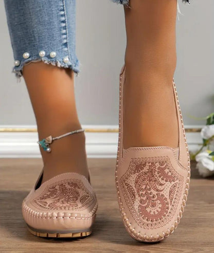 Mocassins Orthopédiques Ajourés en Effet cuir Synthétique Pour Femme