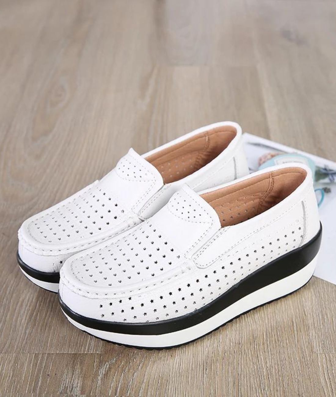 Mocassins Orthopédiques Antichoc en Effet cuir Pour Femme