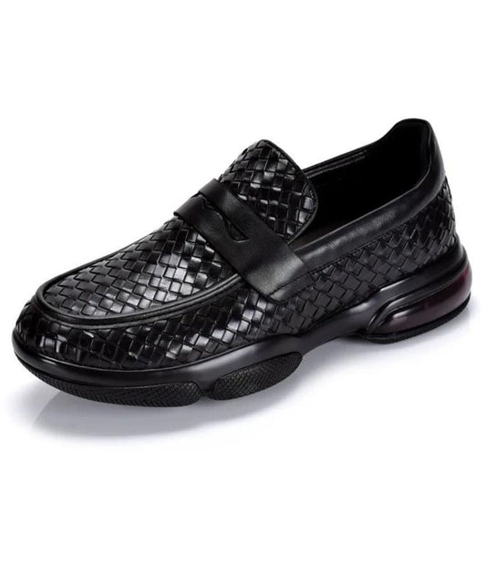Mocassin Orthopédique en Effet cuir Noir Profond – Femme