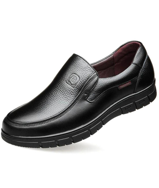Mocassin Orthopédique en Effet cuir Noir Classique – Homme