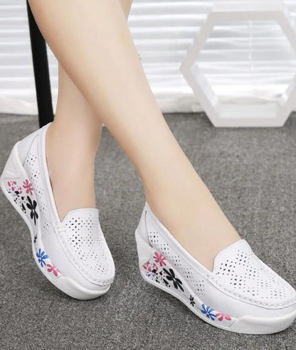 Mocassins Orthopédiques À Fleurs Pour Femme