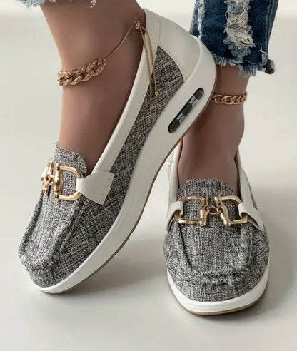 Mocassins Orthopédiques Ouverts À Semelles Compensées Pour Femme