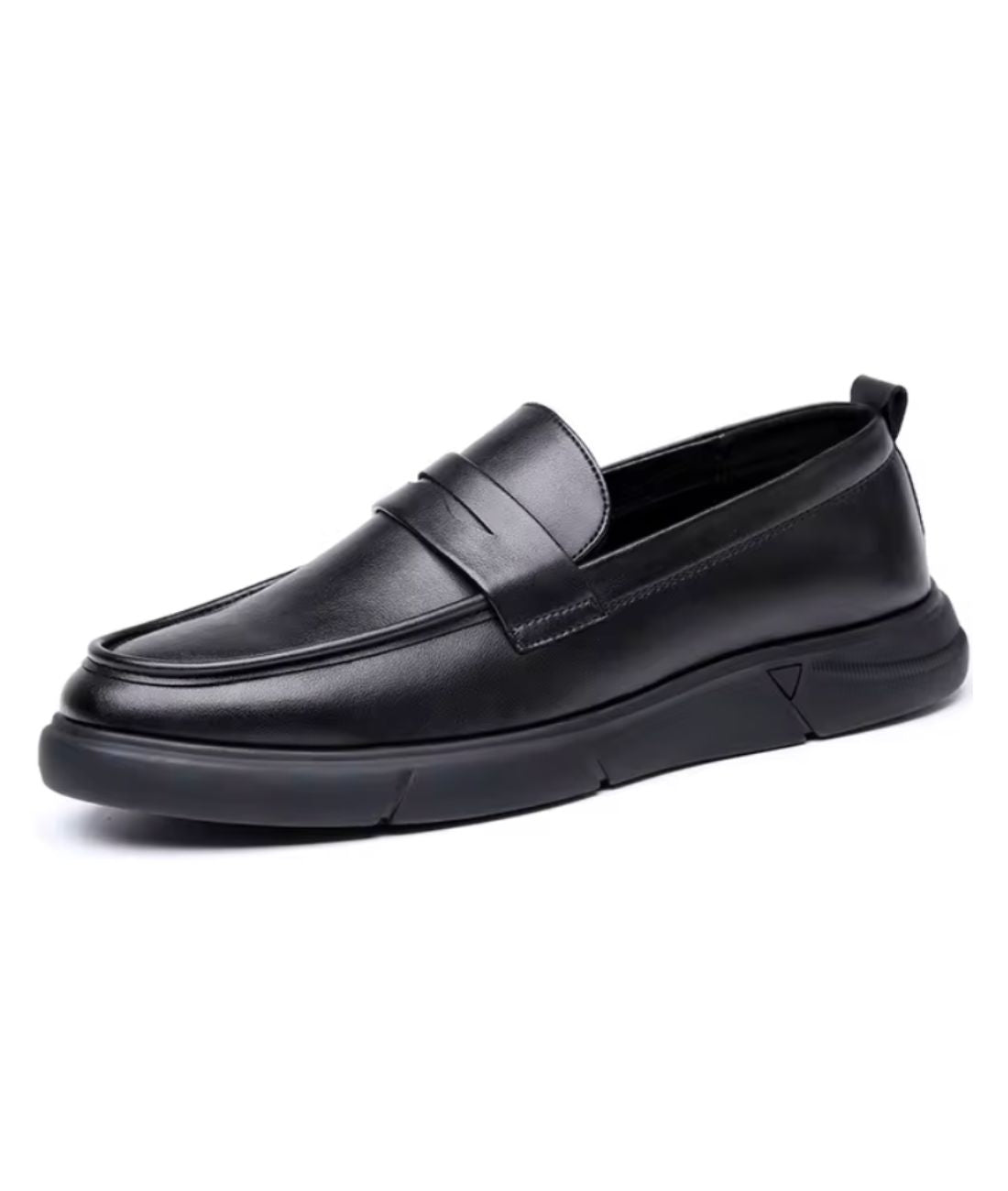Mocassin Orthopédique en Effet cuir Noir Profond – Homme