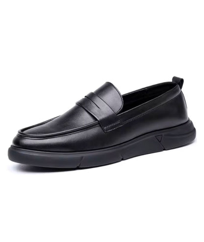 Mocassin Orthopédique en Effet cuir Noir Profond – Homme