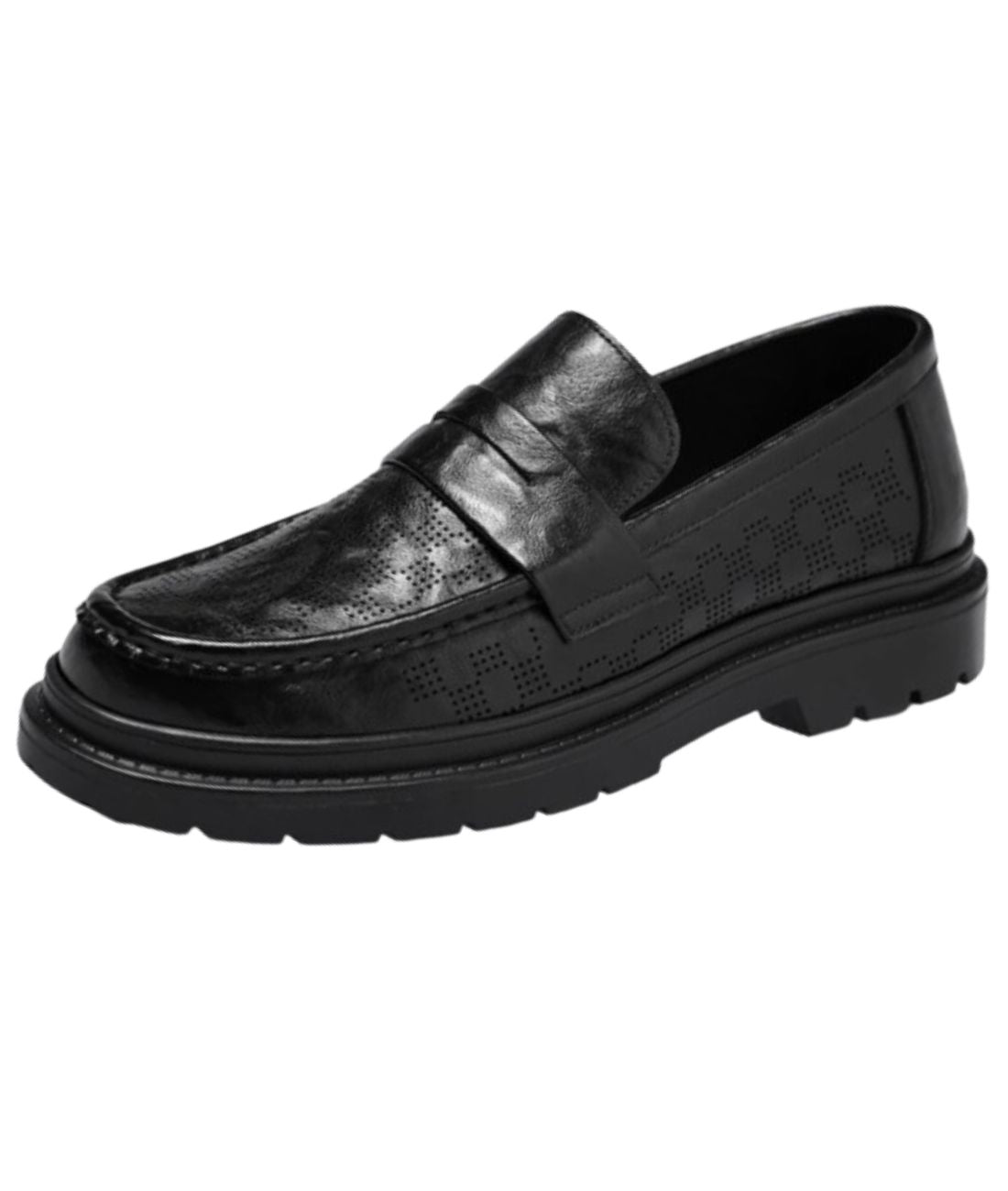 Mocassin Orthopédique en Effet cuir Noir Profond – Homme
