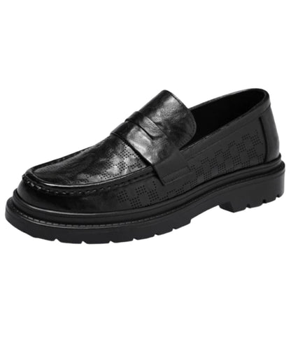 Mocassin Orthopédique en Effet cuir Noir Profond – Homme