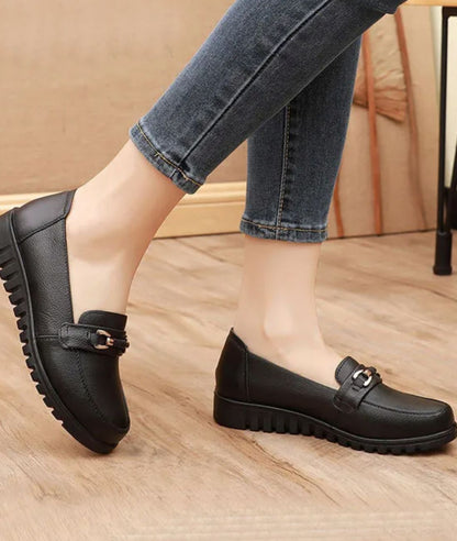 Mocassins Orthopédiques À Semelle Noire Pour Femmes