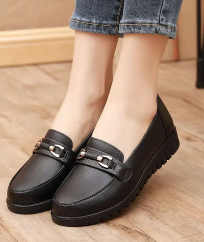 Mocassins Orthopédiques À Semelle Noire Pour Femmes