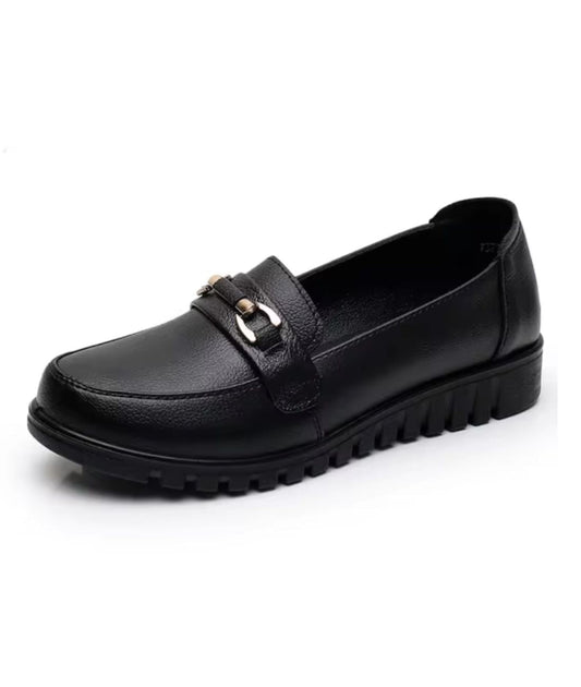 Mocassins Orthopédiques À Semelle Noire Pour Femmes
