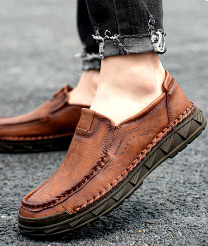 Mocassin Orthopédique en Effet cuir Noir Profond – Homme