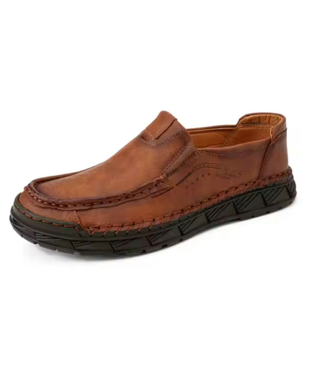 Mocassin Orthopédique en Effet cuir Noir Profond – Homme