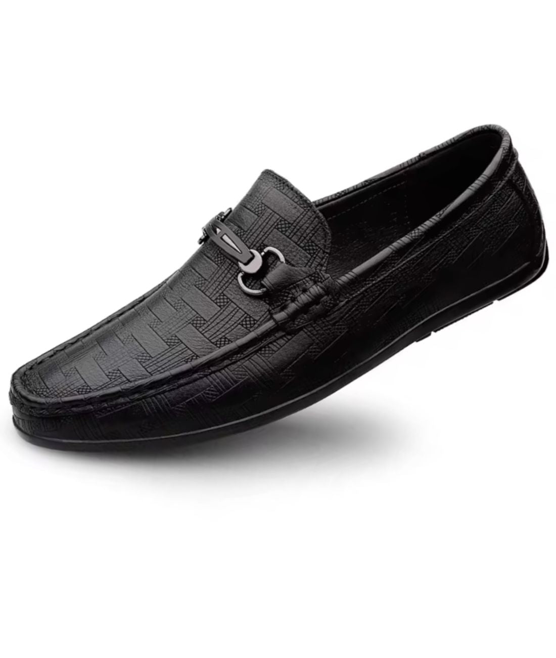 Mocassin Orthopédique Souple en Cuir Noir Profond – Homme
