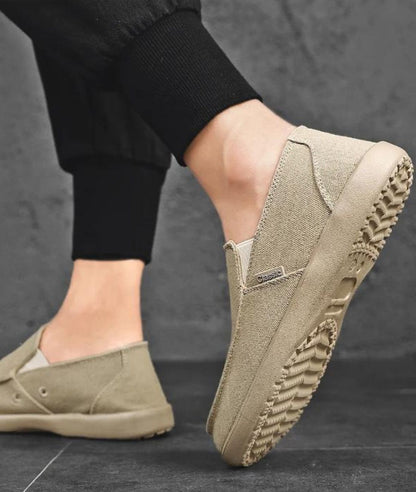 Mocassin Orthopédique en Toile Beige Sable – Homme